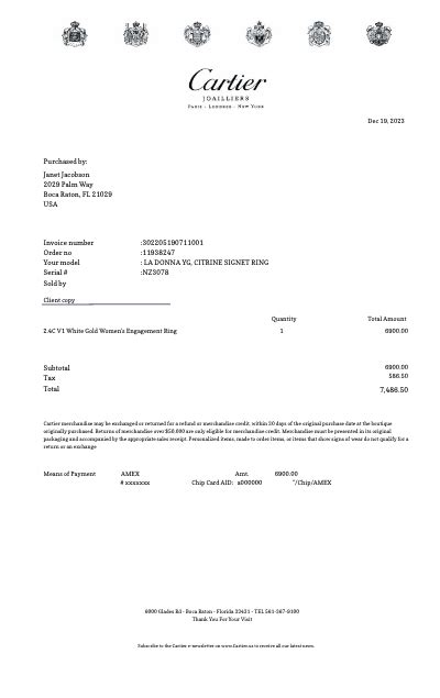 cartier exchange policy|cartier glasses receipt.